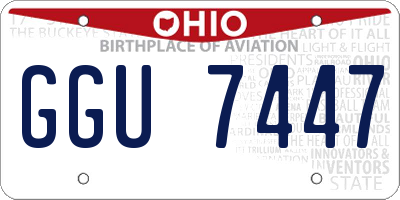 OH license plate GGU7447
