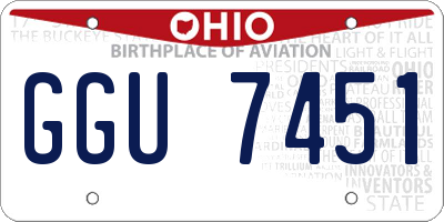 OH license plate GGU7451