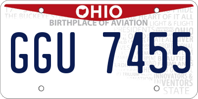 OH license plate GGU7455