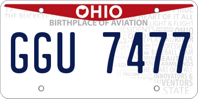 OH license plate GGU7477