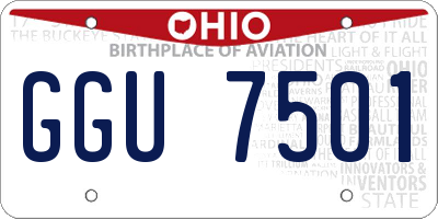 OH license plate GGU7501