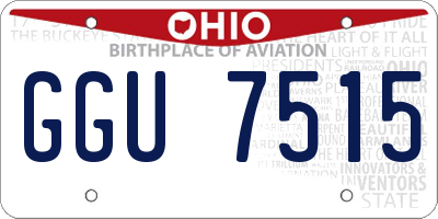 OH license plate GGU7515