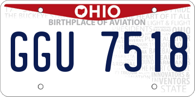 OH license plate GGU7518