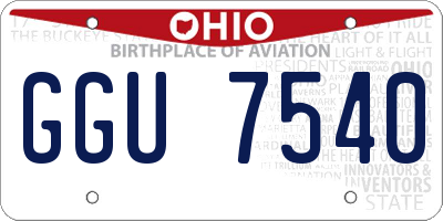 OH license plate GGU7540