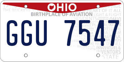 OH license plate GGU7547