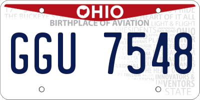 OH license plate GGU7548