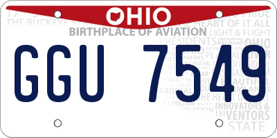 OH license plate GGU7549