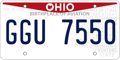 OH license plate GGU7550