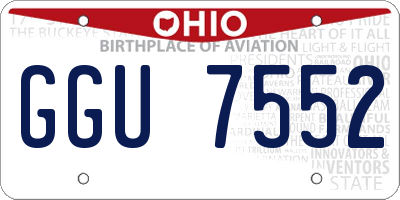 OH license plate GGU7552
