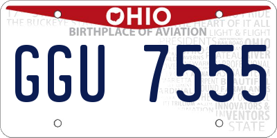 OH license plate GGU7555
