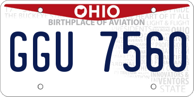 OH license plate GGU7560