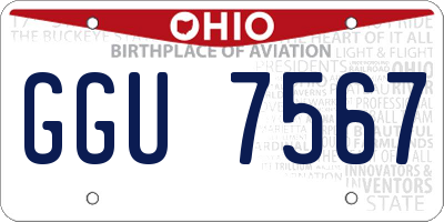 OH license plate GGU7567