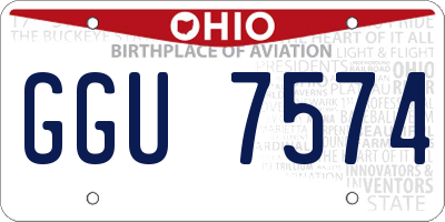 OH license plate GGU7574