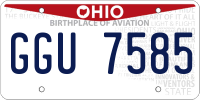OH license plate GGU7585