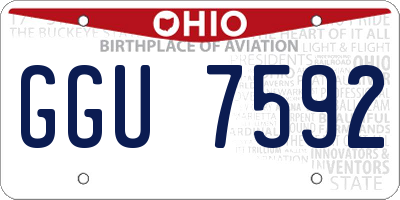 OH license plate GGU7592