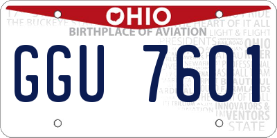 OH license plate GGU7601