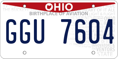 OH license plate GGU7604