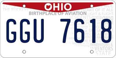 OH license plate GGU7618