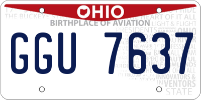 OH license plate GGU7637