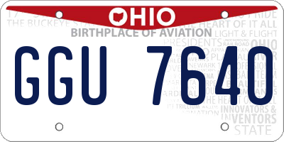 OH license plate GGU7640