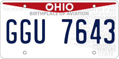 OH license plate GGU7643