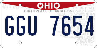 OH license plate GGU7654