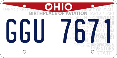 OH license plate GGU7671