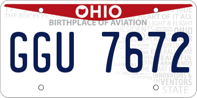 OH license plate GGU7672