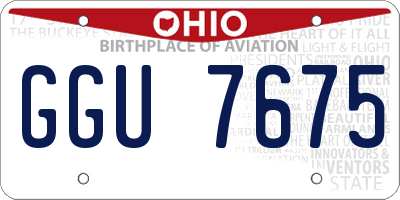 OH license plate GGU7675