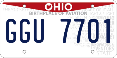 OH license plate GGU7701