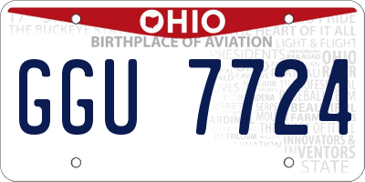 OH license plate GGU7724