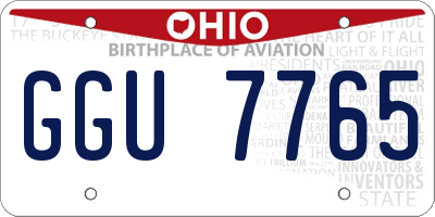 OH license plate GGU7765