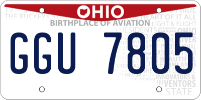 OH license plate GGU7805