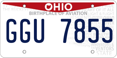 OH license plate GGU7855