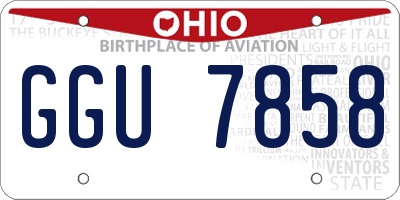 OH license plate GGU7858
