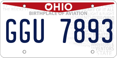 OH license plate GGU7893