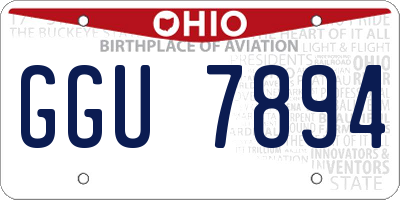 OH license plate GGU7894