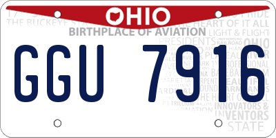 OH license plate GGU7916
