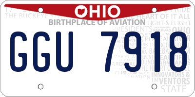 OH license plate GGU7918