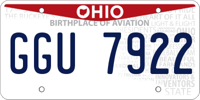 OH license plate GGU7922