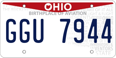 OH license plate GGU7944