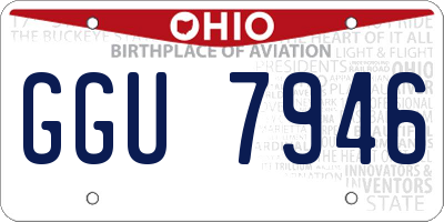 OH license plate GGU7946