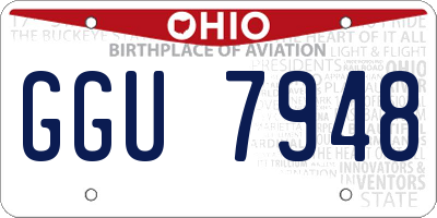 OH license plate GGU7948