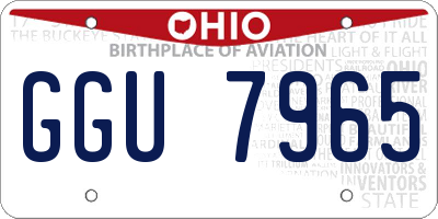 OH license plate GGU7965