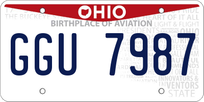 OH license plate GGU7987