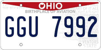 OH license plate GGU7992