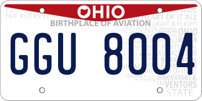 OH license plate GGU8004