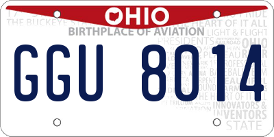 OH license plate GGU8014