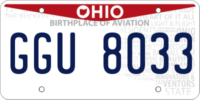 OH license plate GGU8033