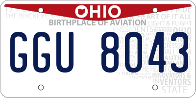 OH license plate GGU8043